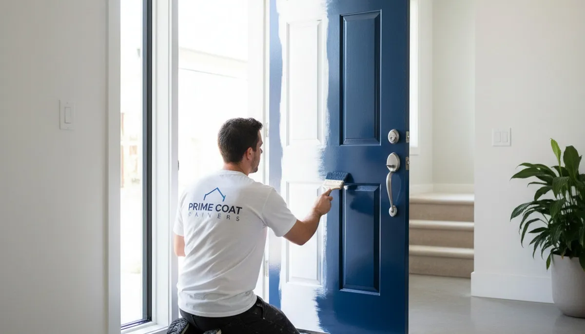 Professional door painting in Burlington VT by expert house painters using durable exterior finishes