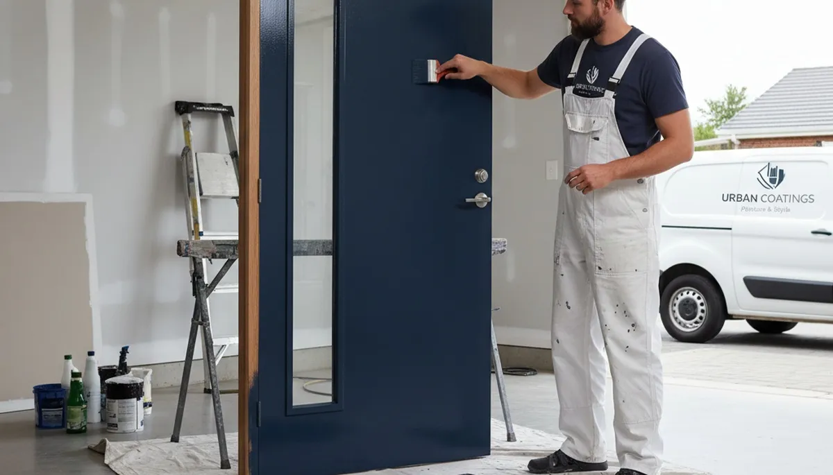 Professional door painting in Burlington VT by expert house painters using durable weatherproof finishes
