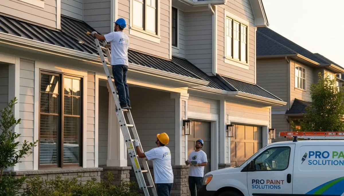 Professional gutter painting on a Burlington VT home for moisture protection and curb appeal